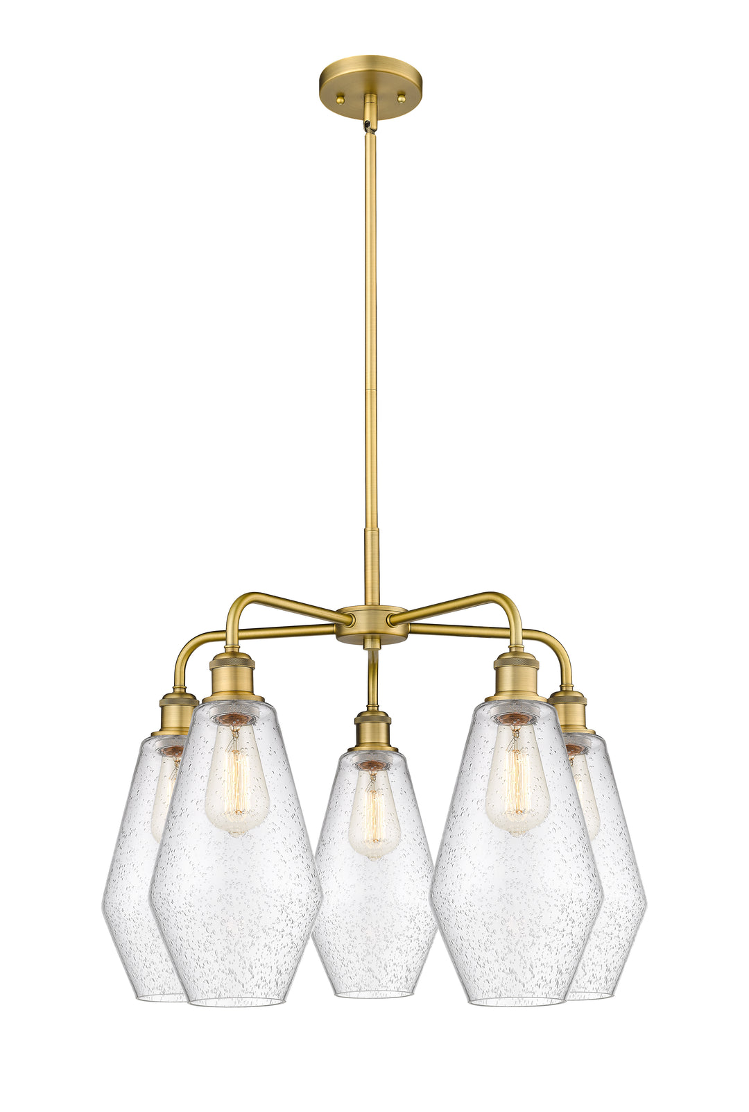 Innovations Lighting Cindyrella 7" Chandelier - Brushed Brass Chandeliers Innovations Lighting Seedy ; Glass Type: Seeded  