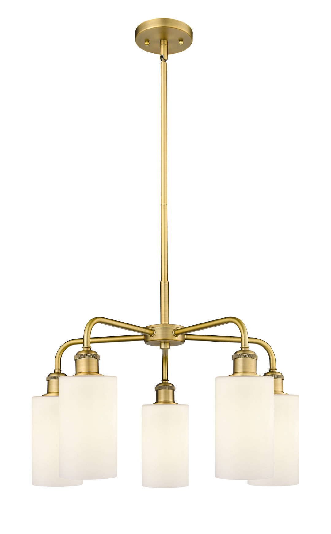 Innovations Lighting Clymer 4" Chandelier - Brushed Brass Chandeliers Innovations Lighting Matte White ; Glass Type: White  