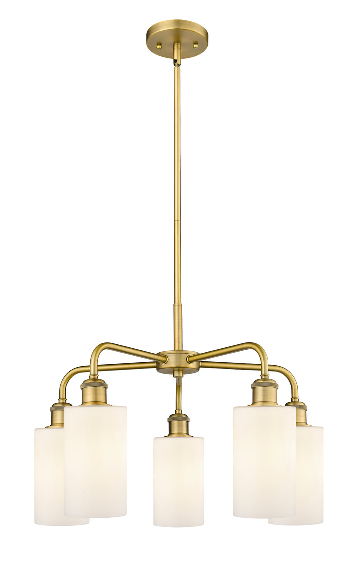 Innovations Lighting Clymer 4" Chandelier - Brushed Brass Chandeliers Innovations Lighting Matte White ; Glass Type: White  