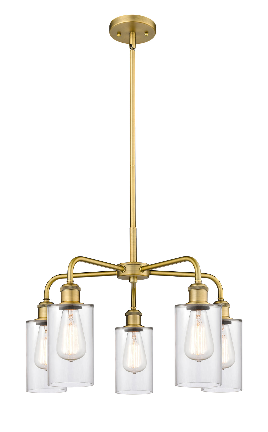 Innovations Lighting Clymer 4" Chandelier - Brushed Brass Chandeliers Innovations Lighting Clear ; Glass Type: Clear  