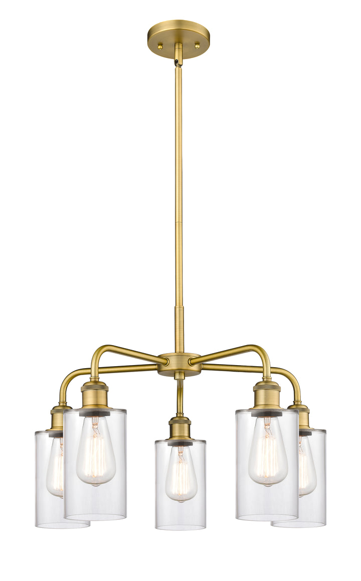 Innovations Lighting Clymer 4" Chandelier - Brushed Brass Chandeliers Innovations Lighting Clear ; Glass Type: Clear  