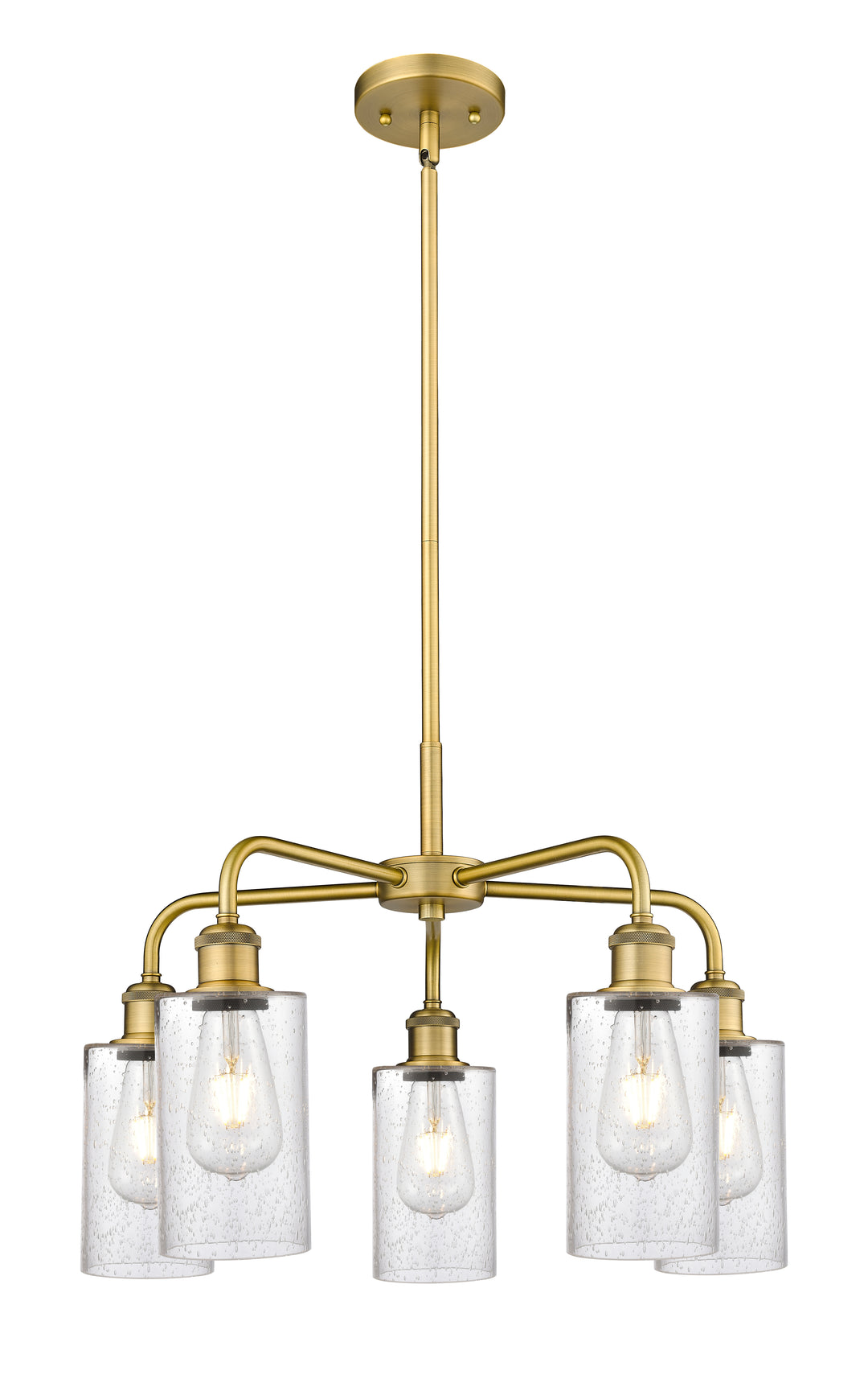 Innovations Lighting Clymer 4" Chandelier - Brushed Brass Chandeliers Innovations Lighting Seedy ; Glass Type: Transparent  