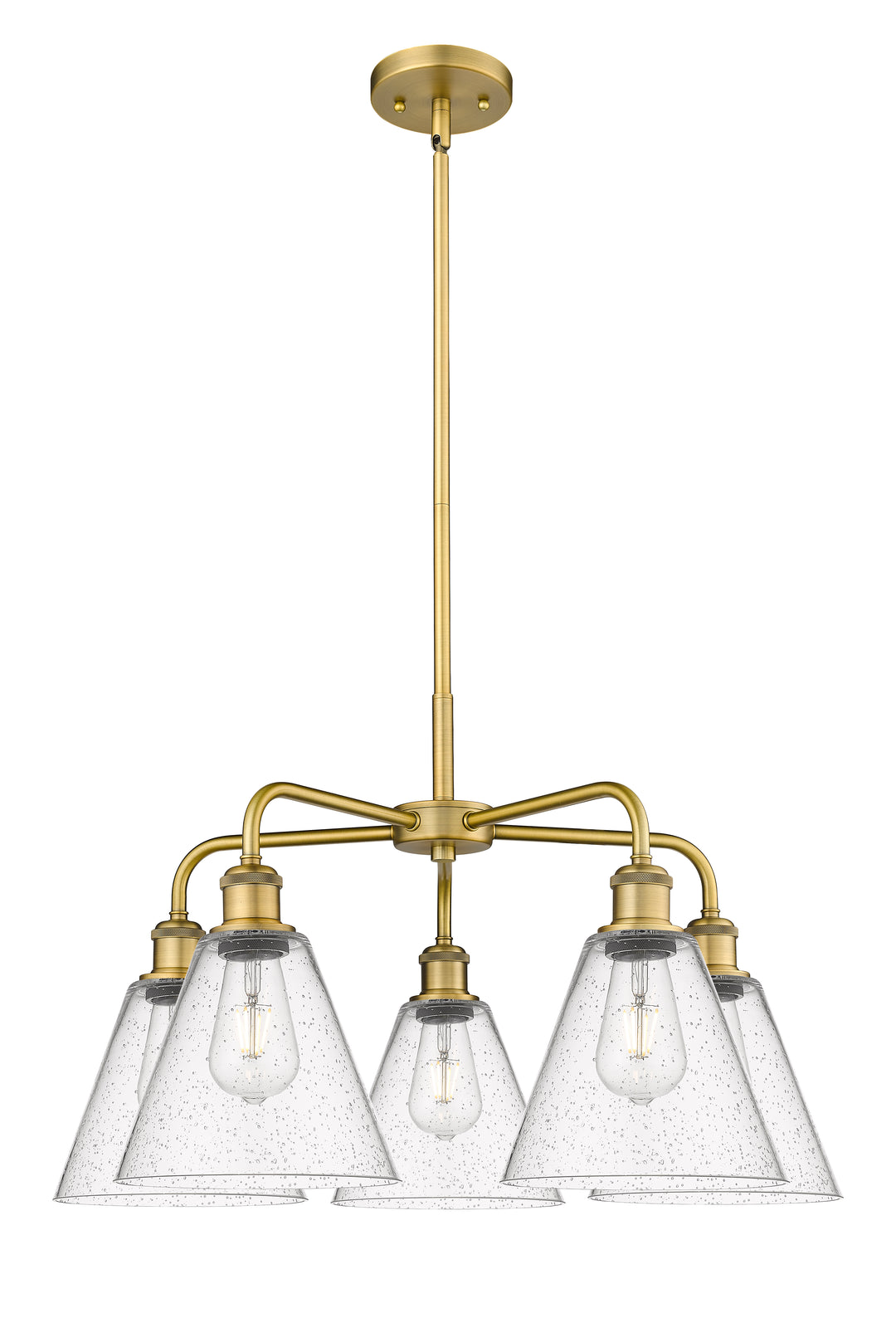 Innovations Lighting Berkshire Glass 8" Chandelier Chandeliers Innovations Lighting Brushed Brass Seedy ; Glass Type: Seeded 