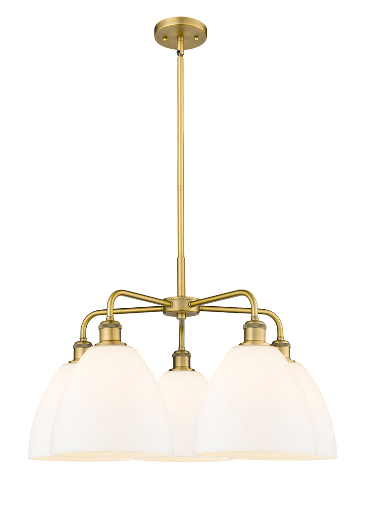 Innovations Lighting Bristol 9" Chandelier Chandeliers Innovations Lighting Brushed Brass Matte White ; Glass Type: White 