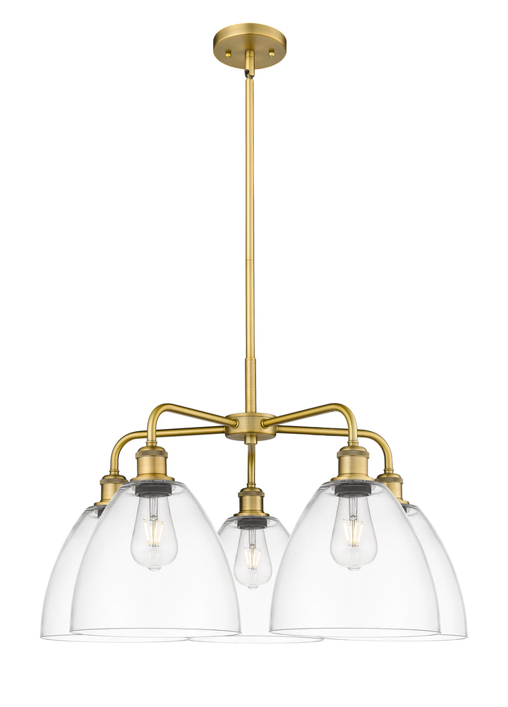 Innovations Lighting Bristol 9" Chandelier Chandeliers Innovations Lighting Brushed Brass Clear ; Glass Type: Clear 