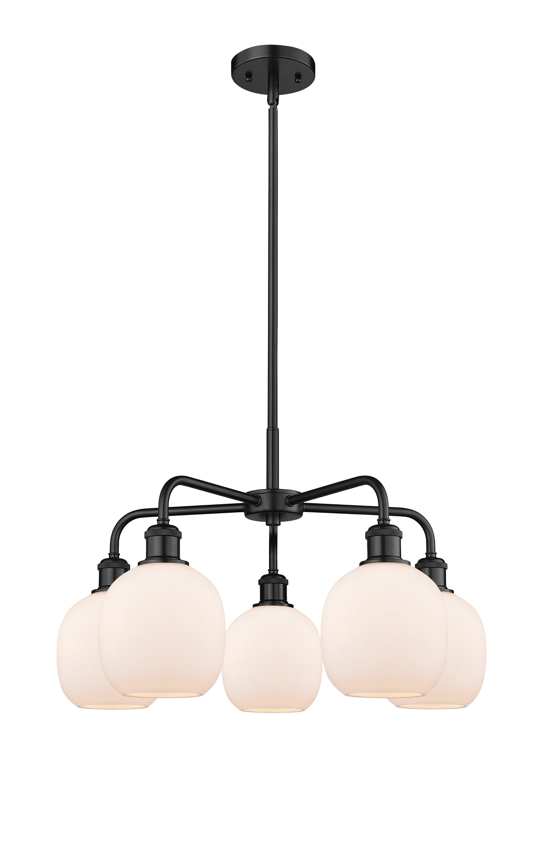 Innovations Lighting Belfast 6" Chandelier Chandeliers Innovations Lighting Matte Black Matte White ; Glass Type: White 