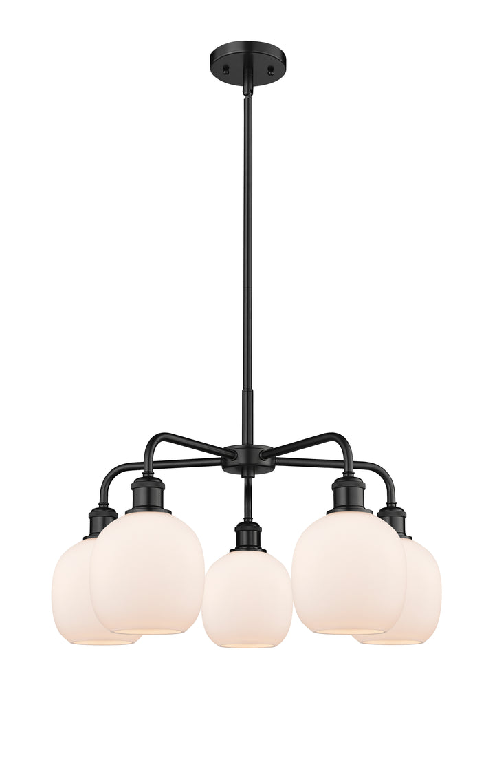 Innovations Lighting Belfast 6" Chandelier Chandeliers Innovations Lighting Matte Black Matte White ; Glass Type: White 