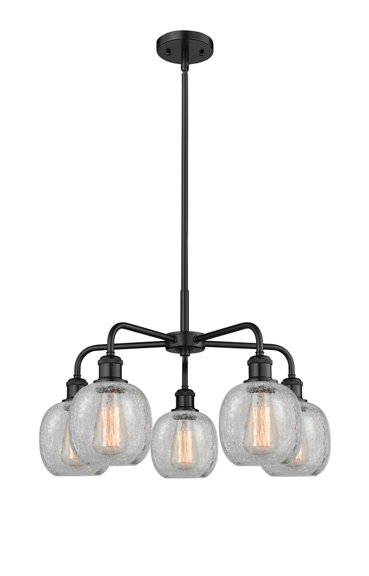 Innovations Lighting Belfast 6" Chandelier Chandeliers Innovations Lighting Matte Black Clear Crackle ; Glass Type: Crackled 