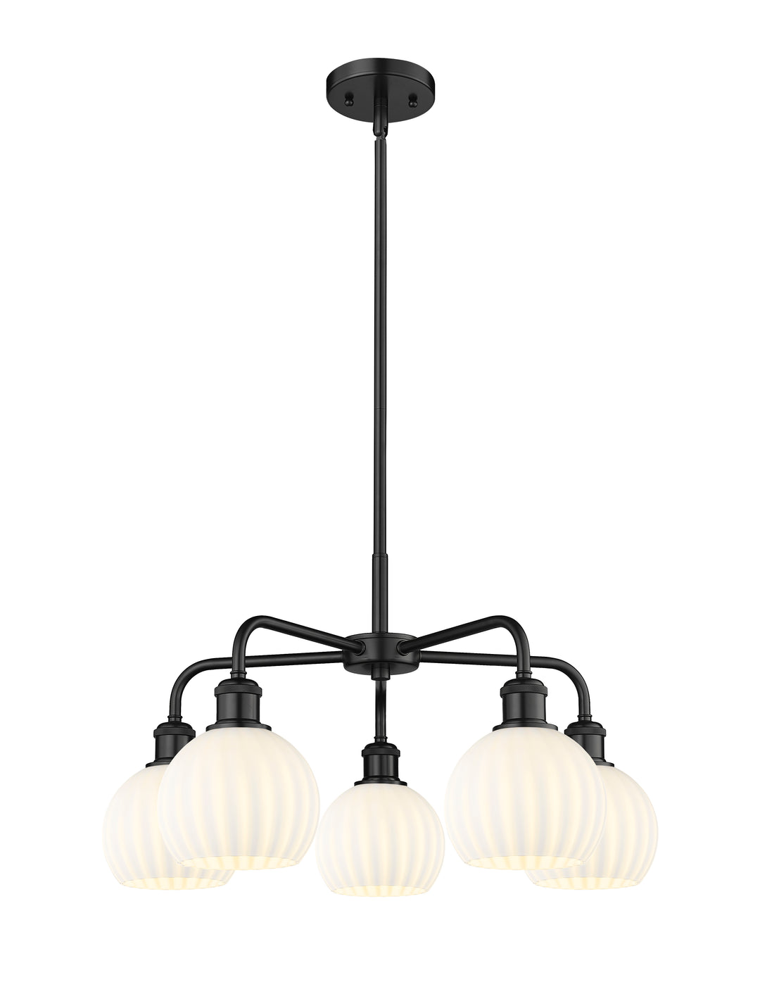 Innovations Lighting White Venetian 6" Chandelier - Matte Black