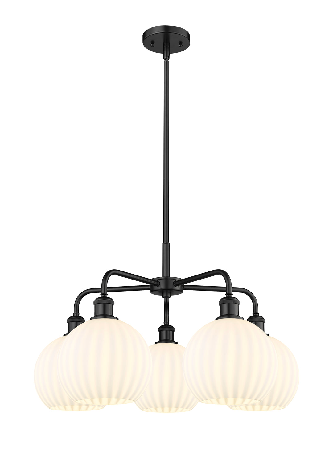 Innovations Lighting White Venetian 8" Chandelier - Matte Black