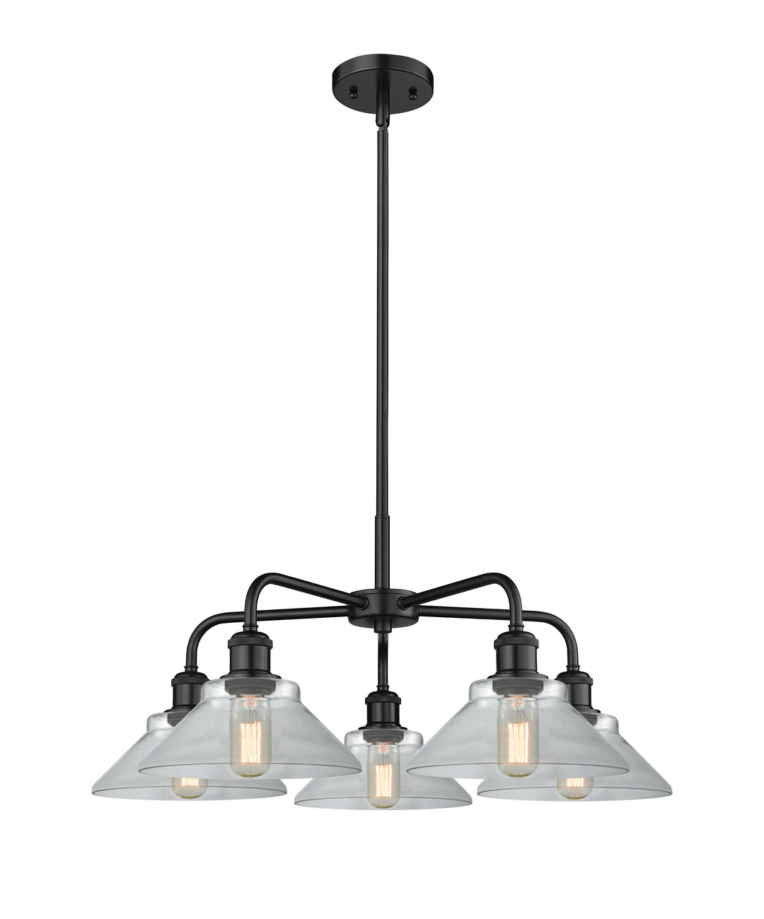 Innovations Lighting Orwell 9" Chandelier - Matte Black Chandeliers Innovations Lighting Clear ; Glass Type: Clear  