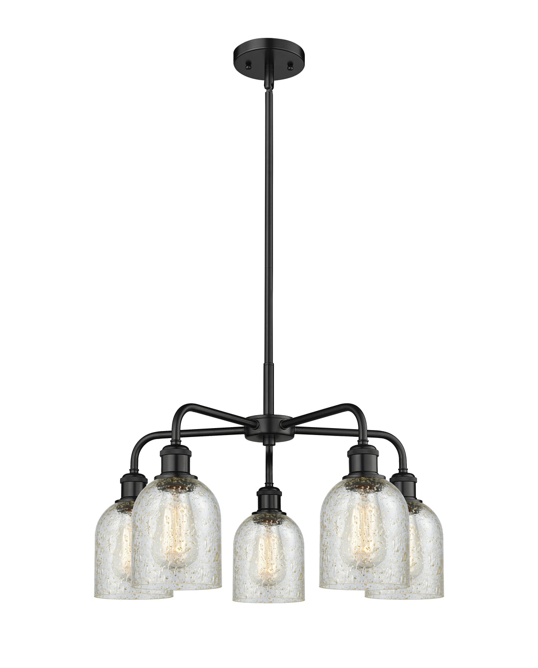 Innovations Lighting Caledonia 5" Chandelier Chandeliers Innovations Lighting Matte Black Mica ; Glass Type: Colorful 