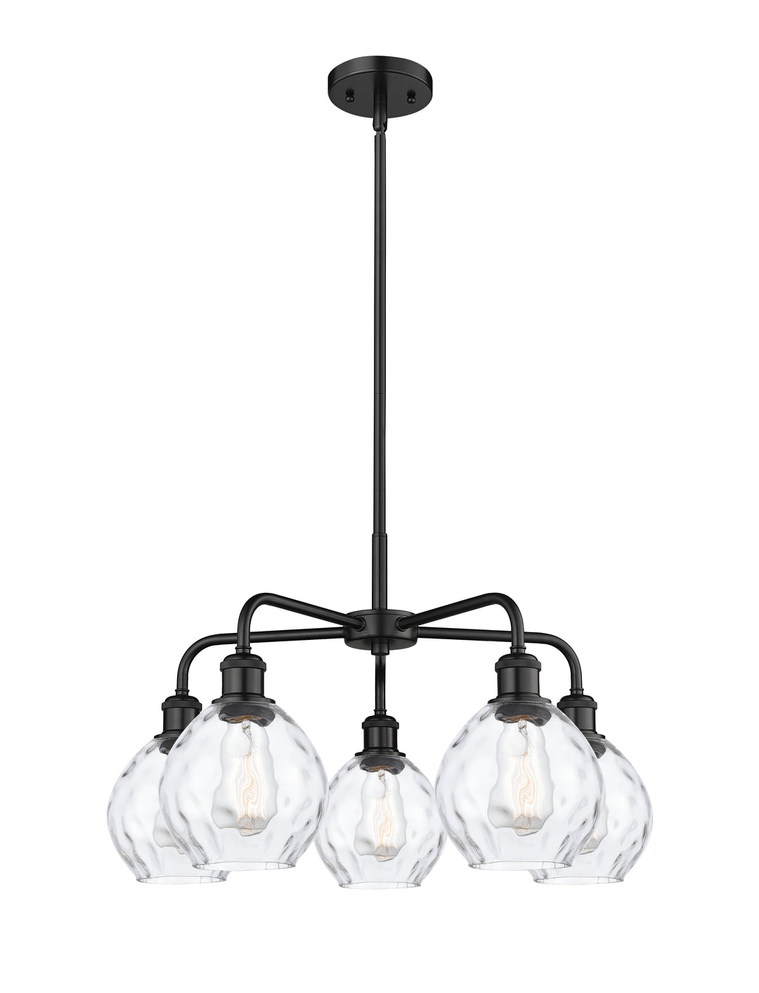 Innovations Lighting Waverly 6" Chandelier - Matte Black Chandeliers Innovations Lighting Clear ; Glass Type: Water  