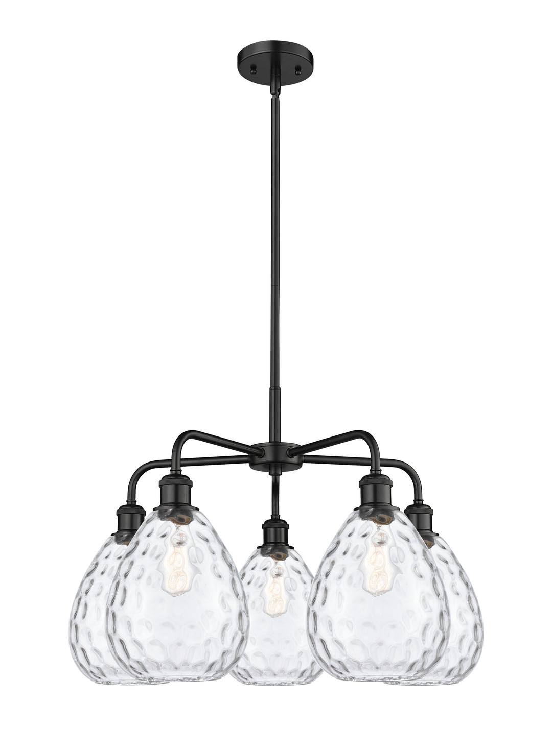 Innovations Lighting Waverly 8" Chandelier - Matte Black Chandeliers Innovations Lighting Clear ; Glass Type: Transparent  