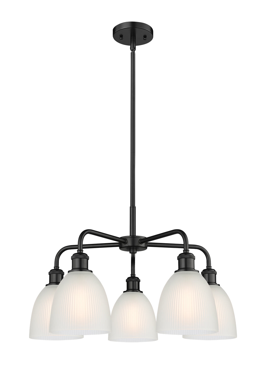 Innovations Lighting Castile 6" Chandelier - Matte Black Chandeliers Innovations Lighting White ; Glass Type: White  