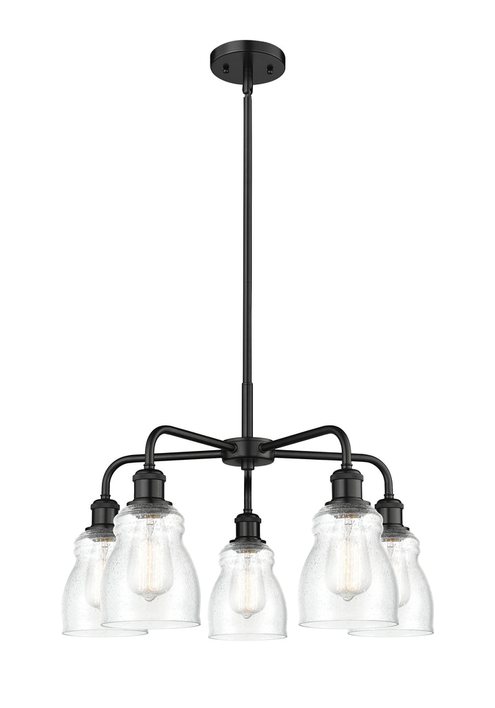 Innovations Lighting Ellery 5" Chandelier - Matte Black Chandeliers Innovations Lighting Seedy ; Glass Type: Seeded  