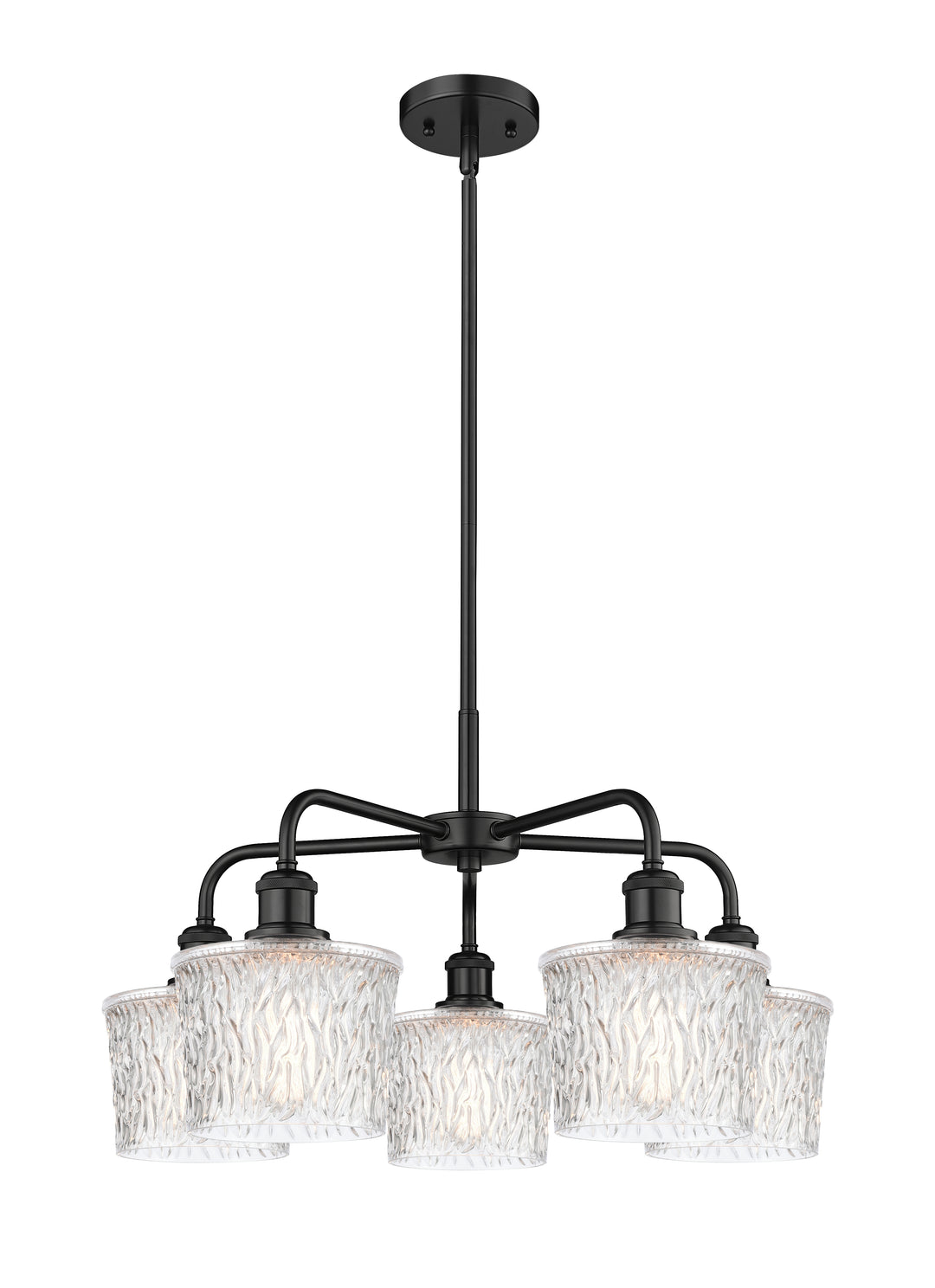 Innovations Lighting Niagara 6.5" Chandelier - Matte Black Chandeliers Innovations Lighting Clear ; Glass Type: Transparent; Textured  