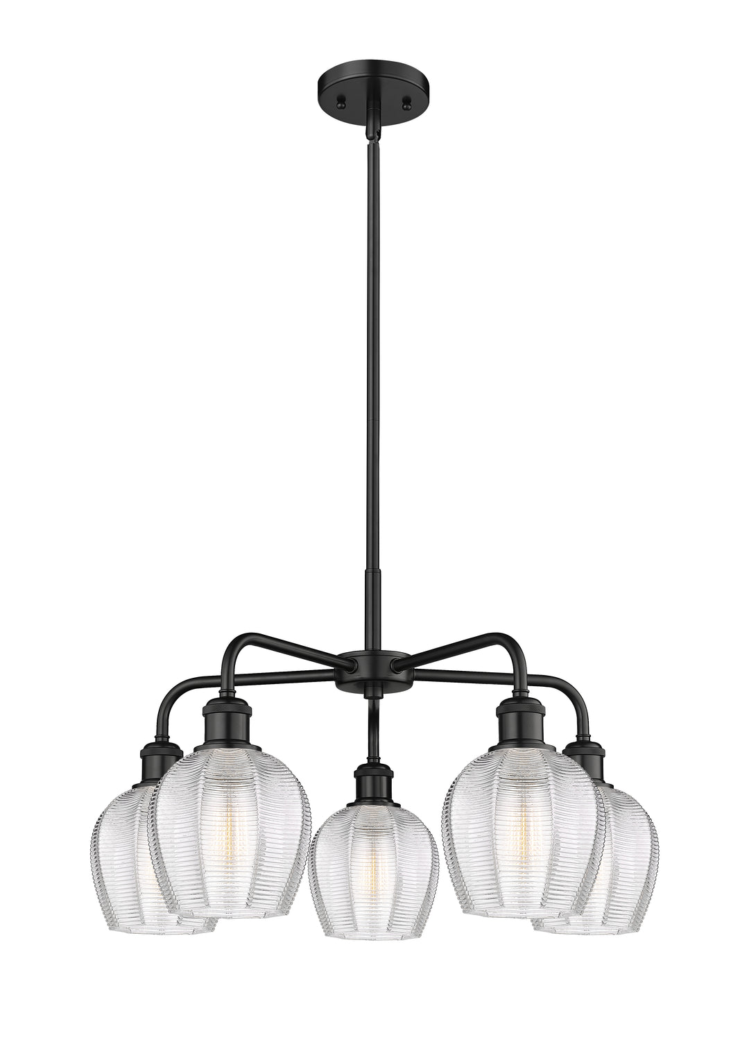 Innovations Lighting Norfolk 6" Chandelier - Matte Black Chandeliers Innovations Lighting Clear ; Glass Type: Clear  