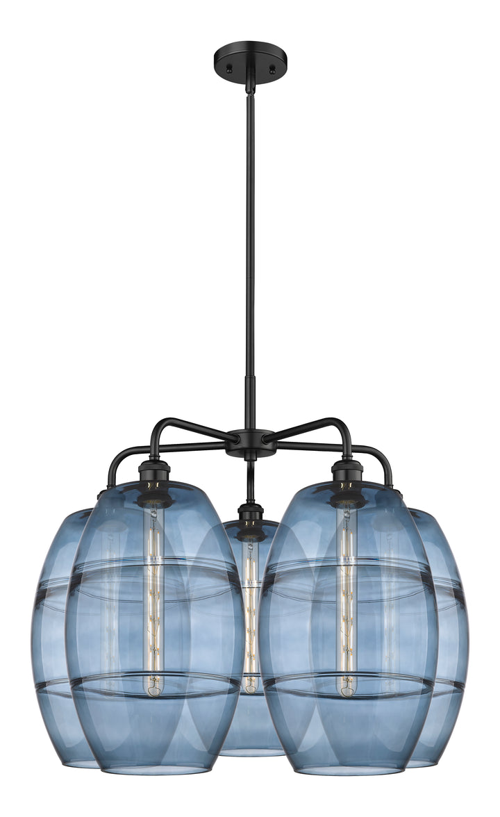 Innovations Lighting Vaz 10" Chandelier - Matte Black Chandeliers Innovations Lighting Blue  ; Glass Type: Blue  