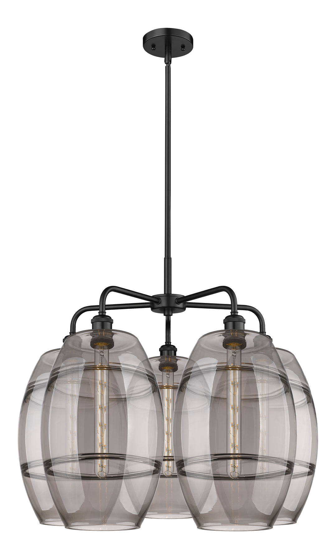 Innovations Lighting Vaz 10" Chandelier - Matte Black Chandeliers Innovations Lighting Light Smoke ; Glass Type: Smoked  