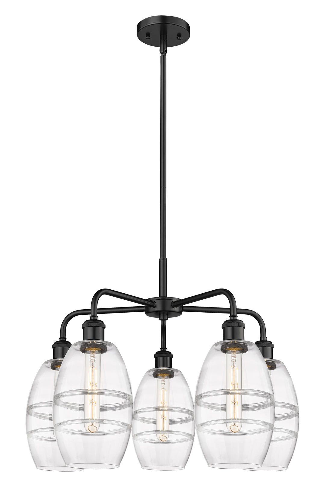 Innovations Lighting Vaz 6" Chandelier - Matte Black Chandeliers Innovations Lighting Clear ; Glass Type: Clear  