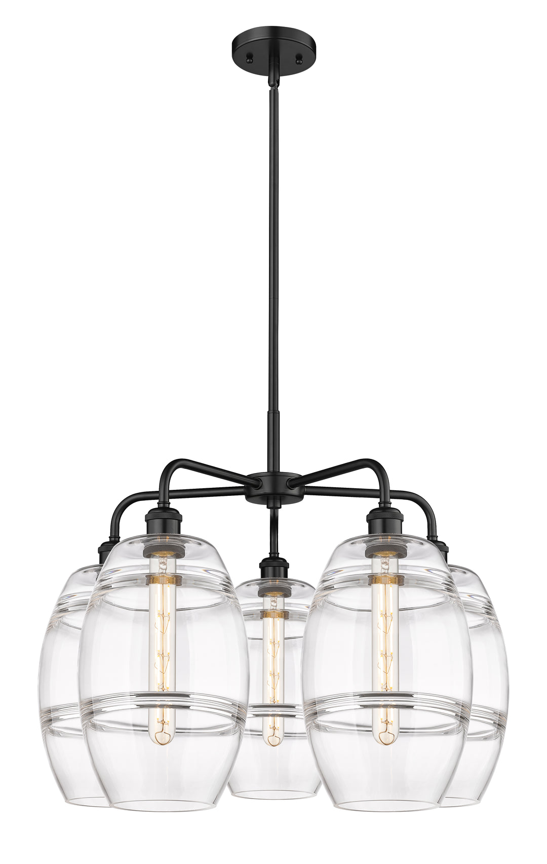 Innovations Lighting Vaz 8" Chandelier - Matte Black Chandeliers Innovations Lighting Clear ; Glass Type: Clear  