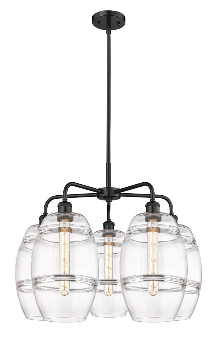 Innovations Lighting Vaz 8" Chandelier - Matte Black Chandeliers Innovations Lighting Clear ; Glass Type: Clear  