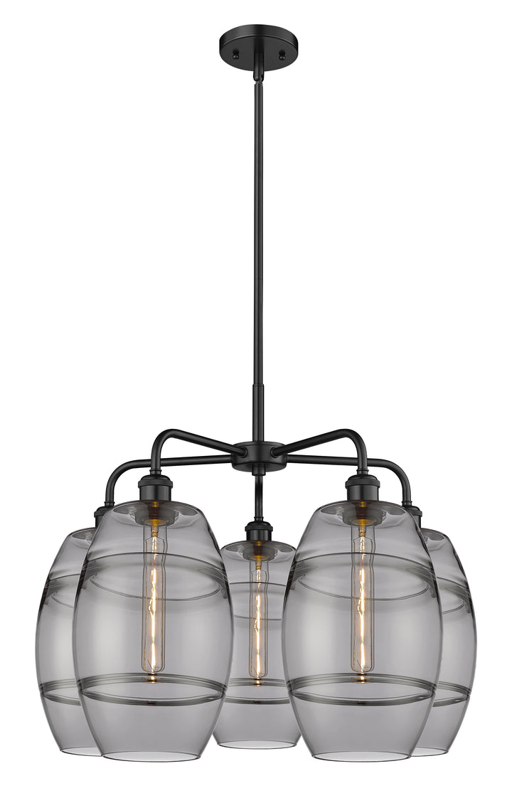 Innovations Lighting Vaz 8" Chandelier - Matte Black Chandeliers Innovations Lighting Light Smoke ; Glass Type: Smoked  