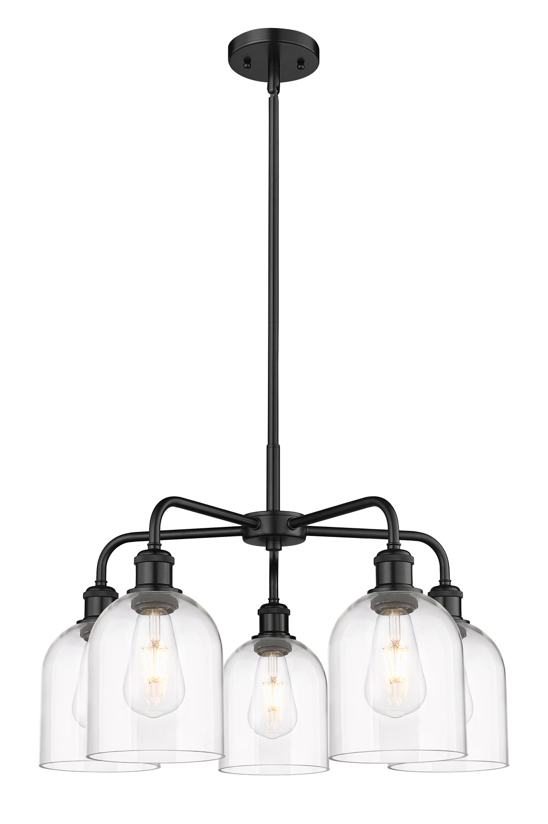 Innovations Lighting Bella 6" Chandelier Chandeliers Innovations Lighting Matte Black Clear ; Glass Type: Clear 