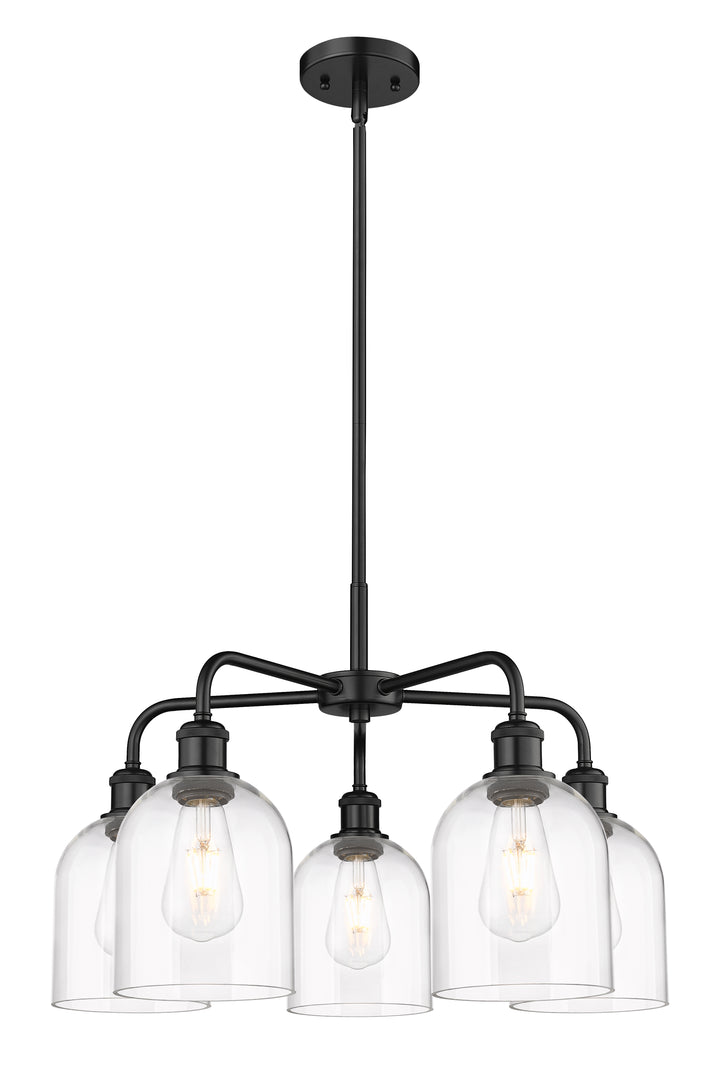 Innovations Lighting Bella 6" Chandelier Chandeliers Innovations Lighting Matte Black Clear ; Glass Type: Clear 