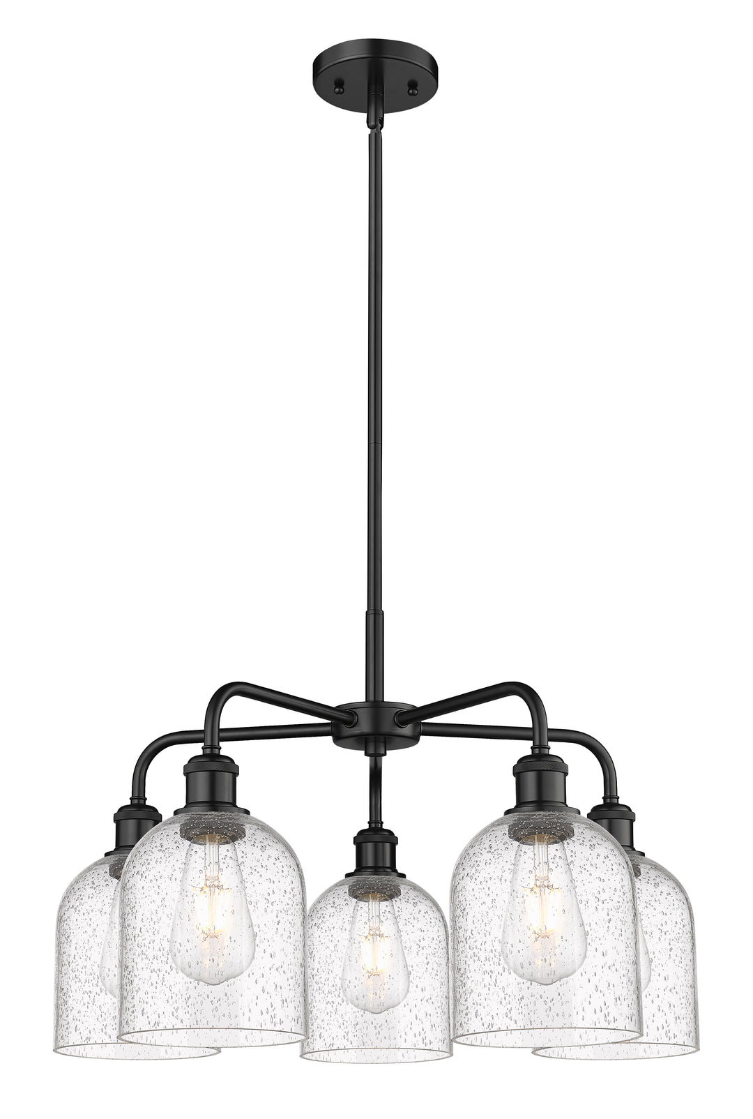 Innovations Lighting Bella 6" Chandelier Chandeliers Innovations Lighting Matte Black Seedy ; Glass Type: Transparent 