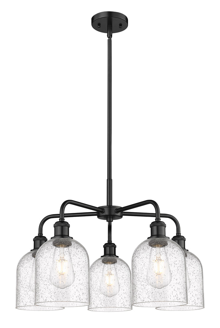 Innovations Lighting Bella 6" Chandelier Chandeliers Innovations Lighting Matte Black Seedy ; Glass Type: Transparent 