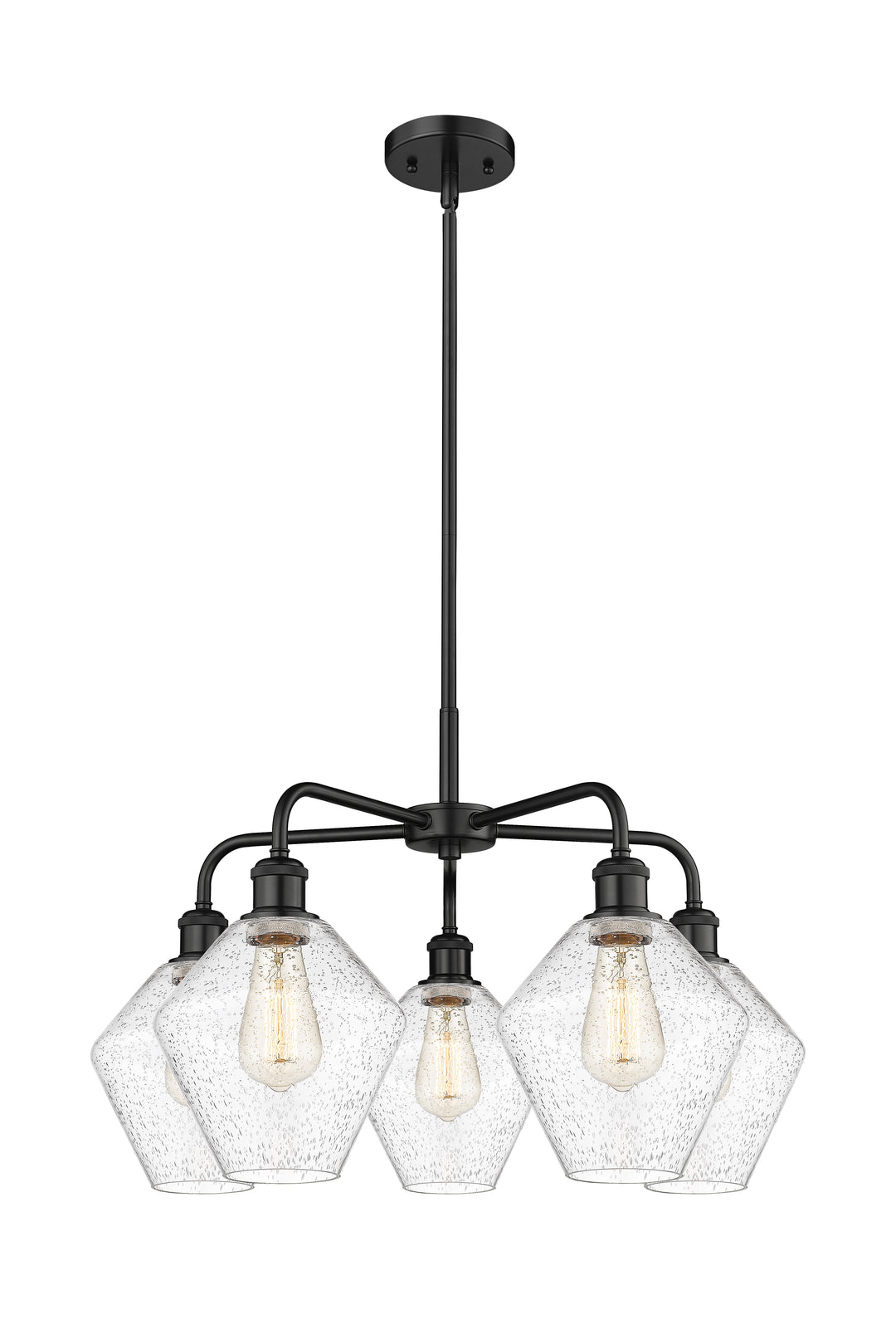 Innovations Lighting Cindyrella 8" Chandelier - Matte Black Chandeliers Innovations Lighting Seedy ; Glass Type: Seeded  