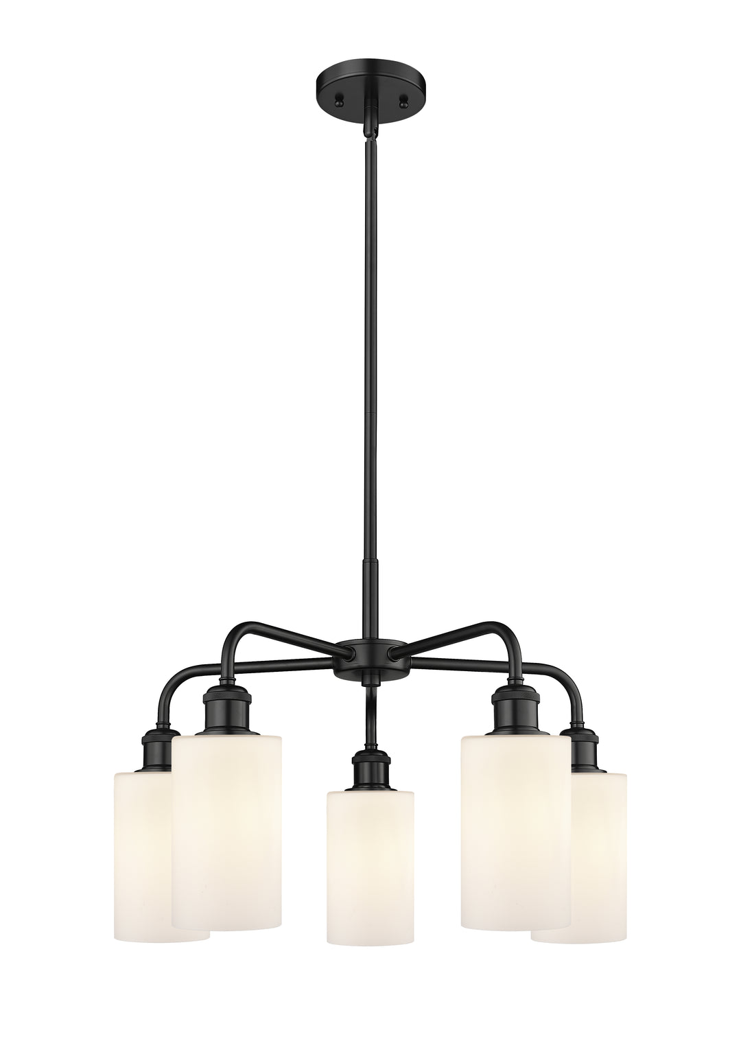 Innovations Lighting Clymer 4" Chandelier - Matte Black Chandeliers Innovations Lighting Matte White ; Glass Type: White  