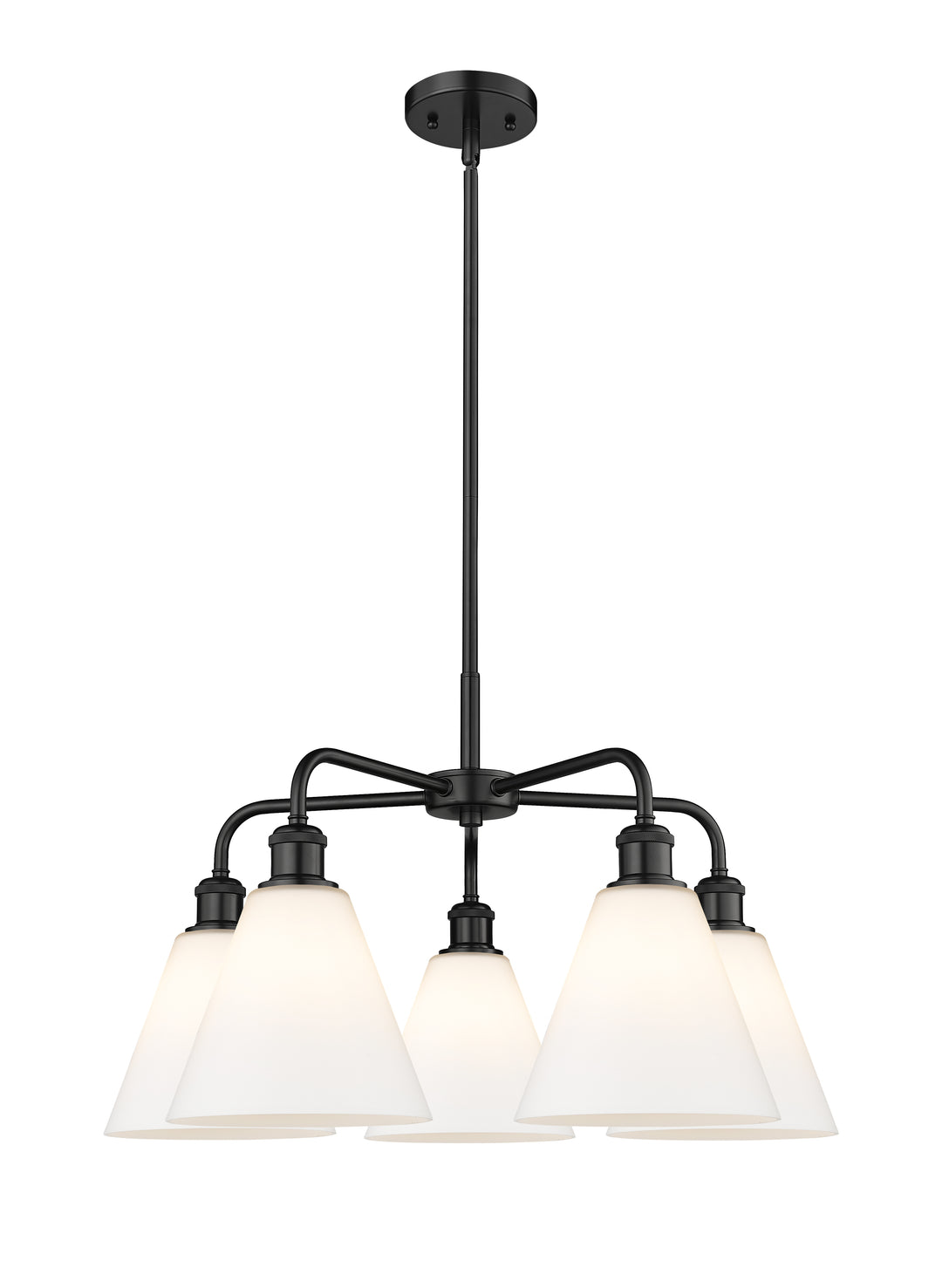 Innovations Lighting Berkshire Glass 8" Chandelier Chandeliers Innovations Lighting Matte Black Matte White ; Glass Type: White 