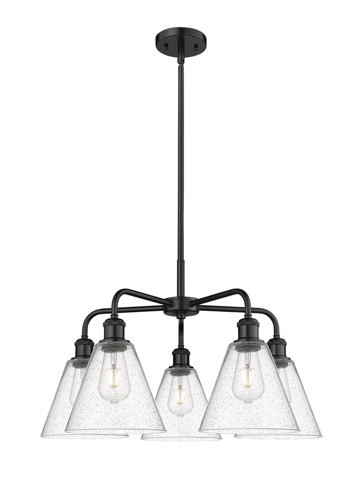 Innovations Lighting Berkshire Glass 8" Chandelier Chandeliers Innovations Lighting Matte Black Seedy ; Glass Type: Seeded 