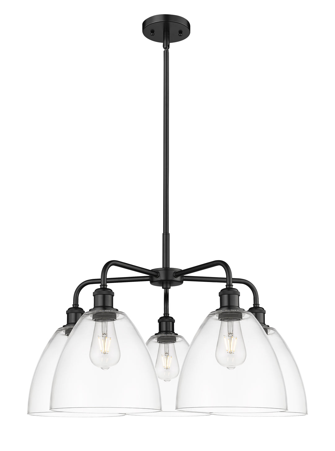 Innovations Lighting Bristol 9" Chandelier Chandeliers Innovations Lighting Matte Black Clear ; Glass Type: Clear 