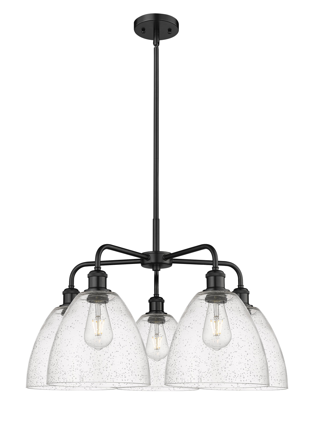 Innovations Lighting Bristol 9" Chandelier Chandeliers Innovations Lighting Matte Black Seedy ; Glass Type: Seeded 