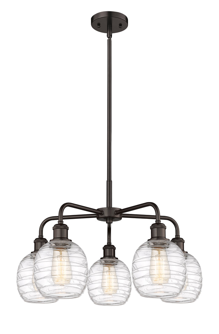 Innovations Lighting Belfast 6" Chandelier Chandeliers Innovations Lighting Oil Rubbed Bronze Deco Swirl ; Glass Type: Clear 