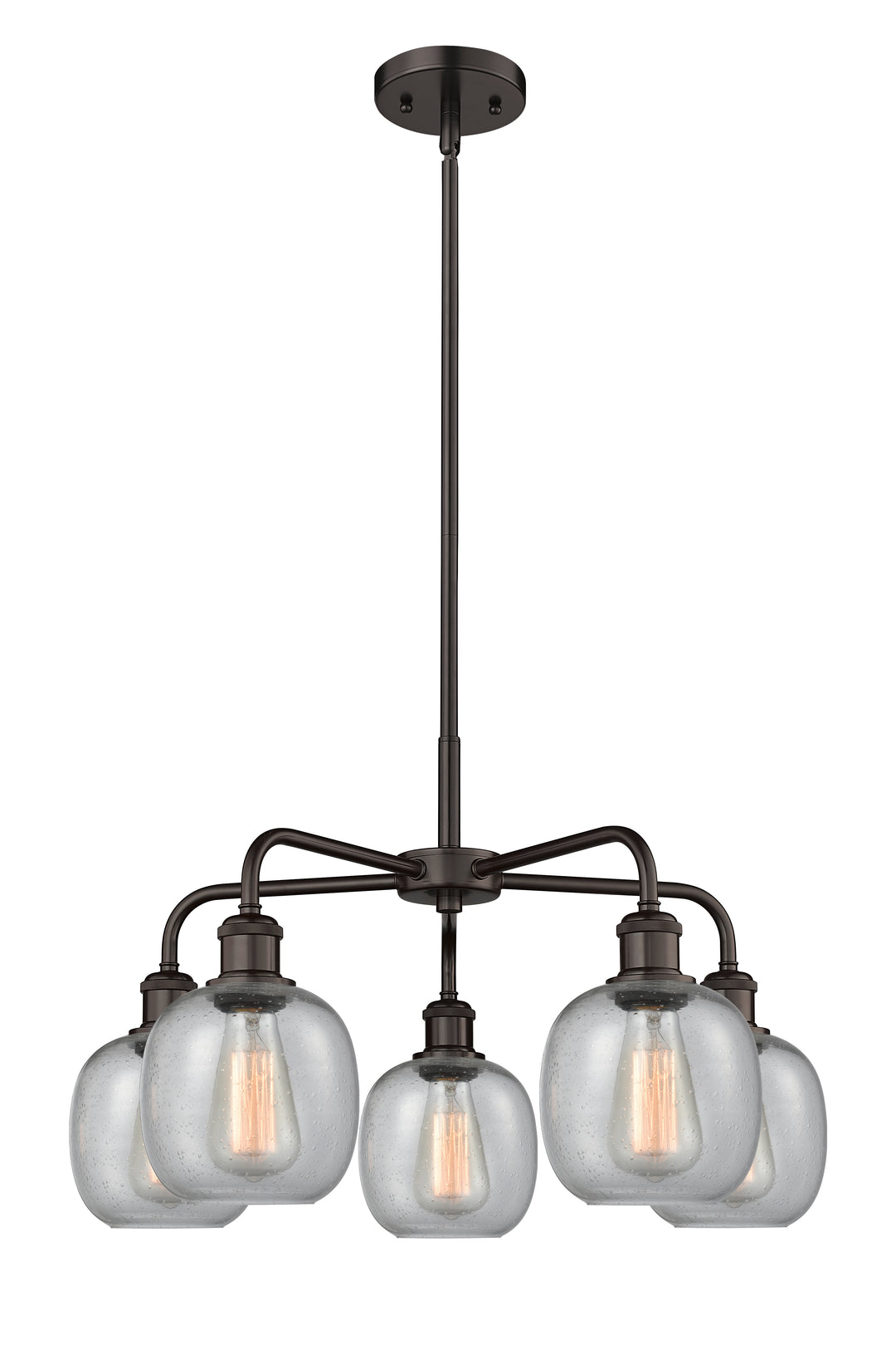 Innovations Lighting Belfast 6" Chandelier Chandeliers Innovations Lighting Oil Rubbed Bronze Seedy ; Glass Type: Seeded 