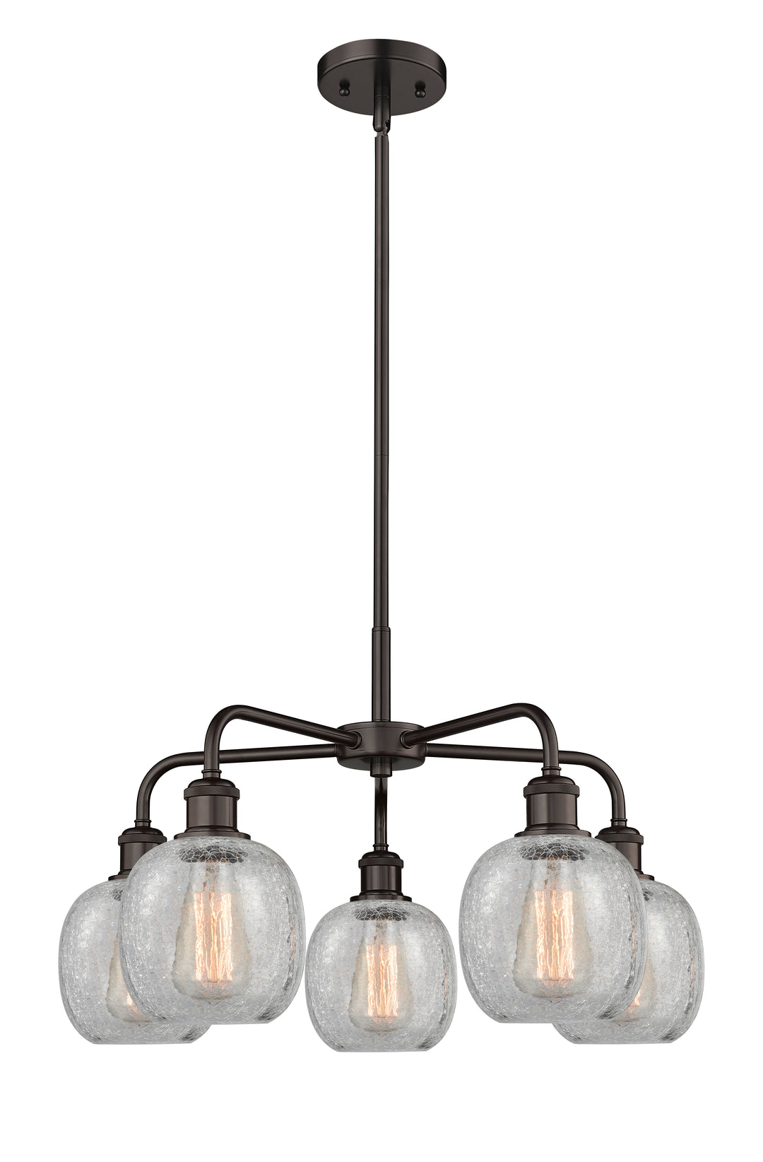 Innovations Lighting Belfast 6" Chandelier Chandeliers Innovations Lighting Oil Rubbed Bronze Clear Crackle ; Glass Type: Crackled 