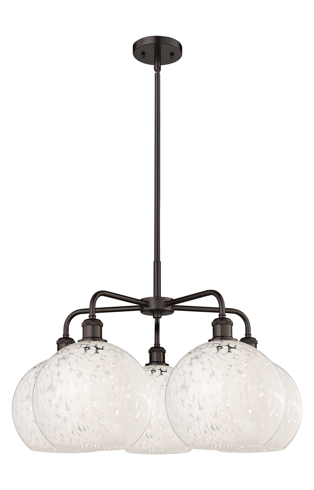 Innovations Lighting White Mouchette 10" Chandelier - Oil Rubbed Bronze Chandeliers Innovations Lighting White Mouchette ; Glass Type: White  