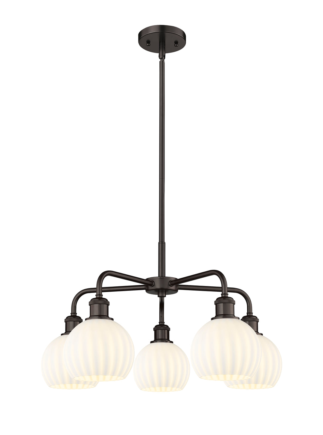 Innovations Lighting White Venetian 6" Chandelier - Oil Rubbed Bronze