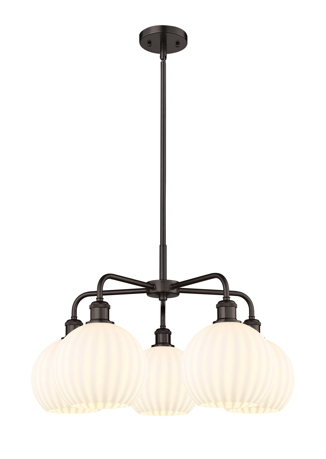 Innovations Lighting White Venetian 8" Chandelier - Oil Rubbed Bronze Chandeliers Innovations Lighting White Venetian ; Glass Type: White  