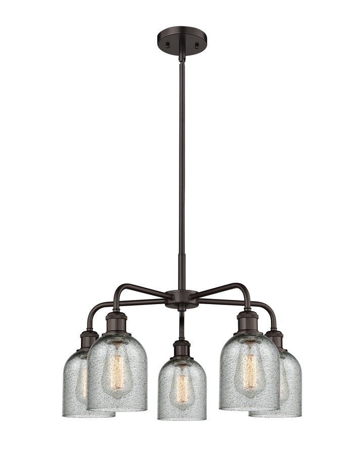 Innovations Lighting Caledonia 5" Chandelier Chandeliers Innovations Lighting Oil Rubbed Bronze Charcoal ; Glass Type: Charcoal 