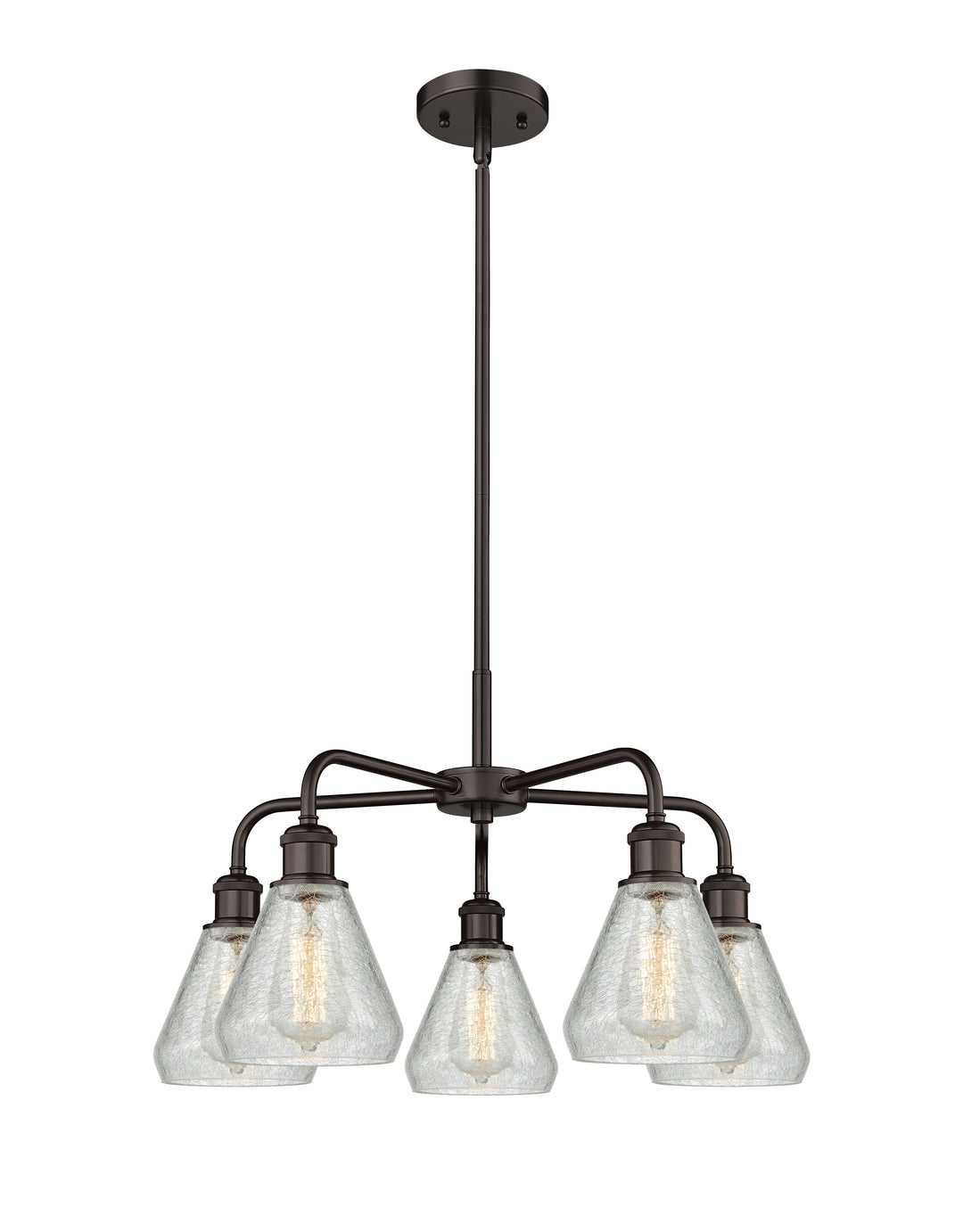 Innovations Lighting Conesus 6" Chandelier - Oil Rubbed Bronze Chandeliers Innovations Lighting Clear Crackle ; Glass Type: Crackled  