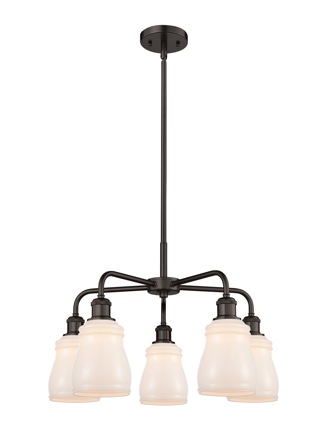 Innovations Lighting Ellery 5" Chandelier - Oil Rubbed Bronze Chandeliers Innovations Lighting White ; Glass Type: White  