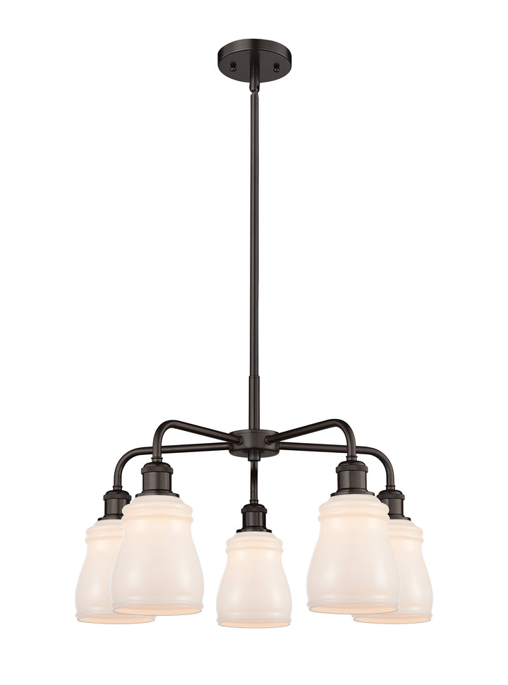 Innovations Lighting Ellery 5" Chandelier - Oil Rubbed Bronze Chandeliers Innovations Lighting White ; Glass Type: White  