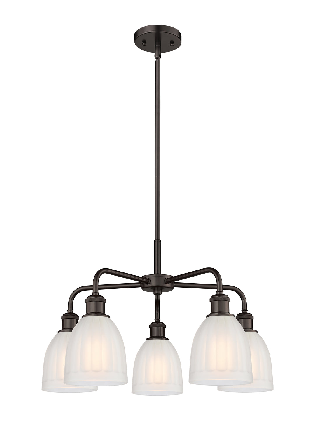 Innovations Lighting Brookfield 6" Chandelier Chandeliers Innovations Lighting Oil Rubbed Bronze White ; Glass Type: Frosted; Ribbed 