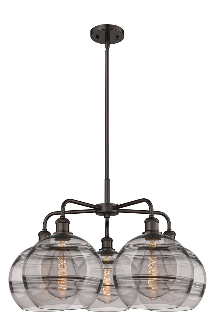 Innovations Lighting Rochester 10" Chandelier - Oil Rubbed Bronze Chandeliers Innovations Lighting Light Smoke ; Glass Type: Smoked  